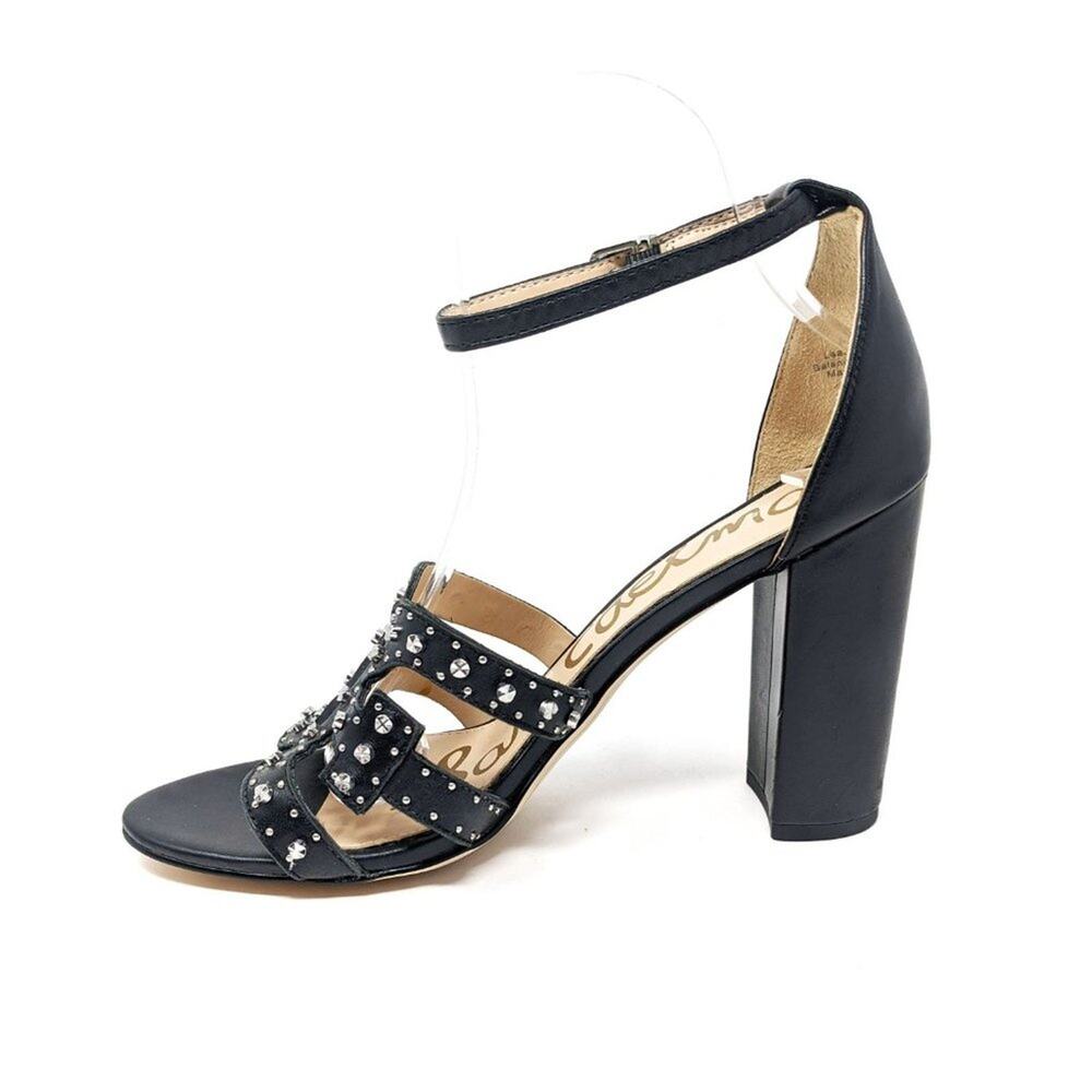 Sam Edelman Shoes Womens 9 Heels Yasha Leather Black Studded Pumps Fairy Grunge - Picture 4 of 10